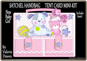 Satchel Handbag Tent Card Mini-kit - New Baby Girl