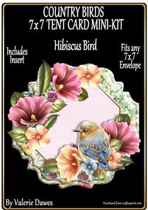 Country Birds 7x7 Tent Card Mini-kit - Hibiscus Bird