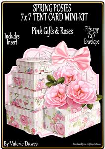 Spring Posies 7x7 Tent Card - Pink Gifts & Roses