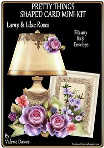 Pretty Things Shaped Card Mini-kit - Lamp & Lilac Roses