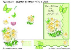 Quick Card - Daughter's Birthday Floral in Green