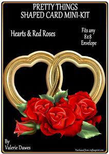 Pretty Things Shaped Card Mini-kit - Hearts & Red Roses