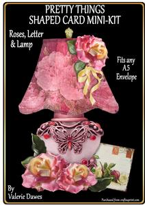 Pretty Things Shaped Card Mini-kit - Roses, Letter & Lamp