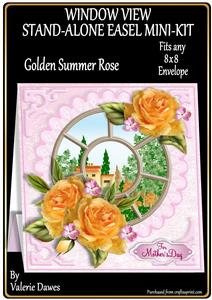 Stand Alone Easel Mini Kit Window View - Golden Summer Rose