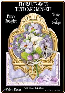 Floral Frames Tent Card Mini-kit - Pansy Bouquet