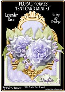 Floral Frames Tent Card Mini-kit - Lavender Roses