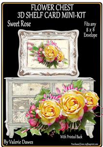 Flower Chest 3D Shelf Card Mini-kit - Sweet Rose