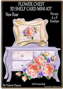 Flower Chest 3D Shelf Card Mini-kit - New Rose