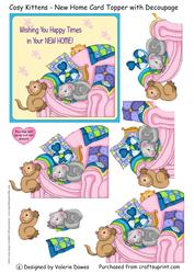 Cosy Kittens - New Home Topper with Decoupage