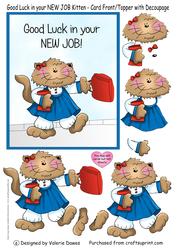 Good Luck with Your New Job-front/topper with Decoupage