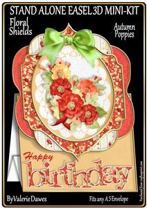 Floral Shield Stand Alone Easel Kit - Autumn Poppies