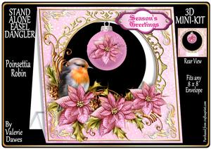 Stand Alone Easel Dangler Mini Kit - Poinsettia Robin
