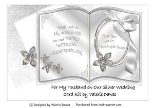 For My Husband on Our Silver Wedding Card Kit