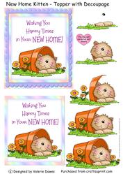 New Home Kitten - Topper with Decoupage