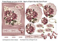Faded Roses on Lace and Silk-stacker with Decoupage