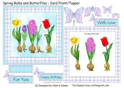 Spring Bulbs & Butterflies - Card Front/topper