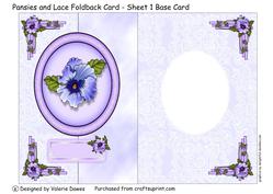 Pansies & Lace Foldback - Sheet 1 Base Card