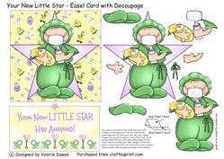 Your New Little Star - Easel Card with Decoupage