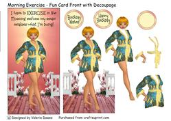 Morning Exercise - Fun Card Front with Decoupage
