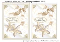 Diamonds Pearls & Lace - Wedding Card Front Sheet 1