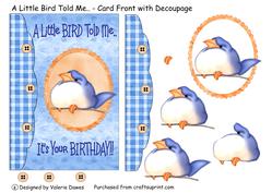 A Little Bird Told Me - - Card Front with Decoupage