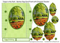 Tulips in the Park - Button-flap Card with Oriental Stacker