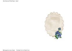 Blue Pansies and Faded Papers - Insert Sheet