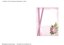 Pink Rose, Lily of the Valley and Faded Papers - Insert
