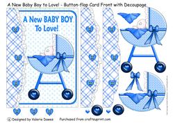 A New Baby Boy to Love! - Button-flap Card Front