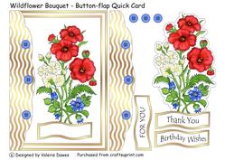 Wildflower Bouquet - Button-flap Quick Card Front