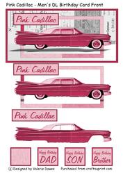 Pink Cadillac - Men's Decoupaged Card Front