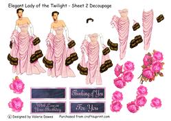 Elegant Lady of the Twilight - Sheet 2 Decoupage