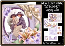 NEW BEGINNINGS - 7x7 Card Front Mini-Kit Laughing Ladies