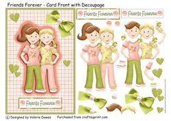 Friends Forever - Card Front with Decoupage
