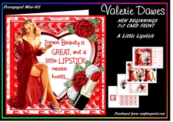 SASSY GALS - 7x7 Card Front Mini-Kit - A LITTLE LIPSTICK