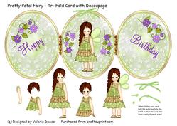 Pretty Petal Fairy - Tri-fold Card with Decoupage