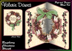 Pop-out Frame Cards - Raspberry Christmas Wreath