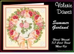 SUMMER GARLAND - Floral Wreath 7x7 Card Front Mini-Kit