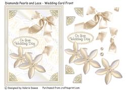 Diamonds Pearls and Lace - Wedding Card Front