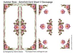 Summer Rose - Gatefold Card Sheet 2 Decoupage