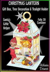CHRISTMAS LANTERN - Gift, Box, Tree Decoration & Tea-light Holder - Santas Little Helper