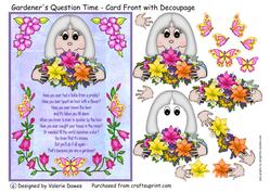 Gardener's Question Time - Card Front with Decoupage