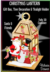 CHRISTMAS LANTERN - Gift, Box, Tree Decoration & Tea-light Holder - Santa & Friends