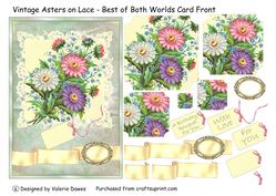 Vintage Asters on Lace - Best of Both Worlds Card Front