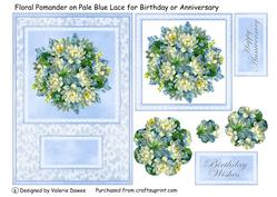 Floral Pomander on Lace - Birthday or Anniversary