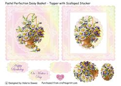 Pastel Perfection Daisy Basket - Topper with Scalloped Stack