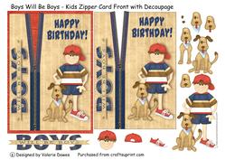 Boys Will Be Boys - Kids Zipper Card Front
