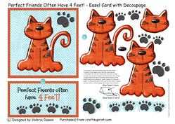 Perfect Friends Often Have 4 Feet!-easel Card with Decoupage