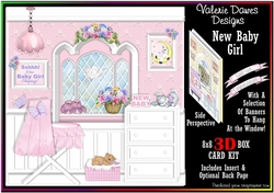 3D BOX CARD KIT - New Baby Girl