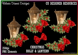 CHRISTMAS HOLLY & LANTERN